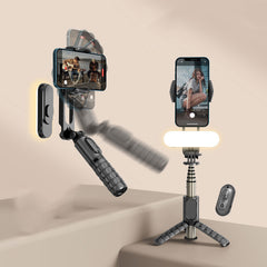 2-in-1 Handheld Gimbal & Bluetooth Selfie Stick Tripod – Stabilizer with Wireless Remote for iPhone & Android