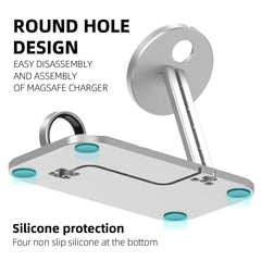 Multifunction Alloy Charging Stand – Data Cable Storage Base & Watch Charger Dock for Desk Organization
