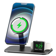 Multifunction Alloy Charging Stand – Data Cable Storage Base & Watch Charger Dock for Desk Organization