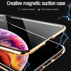 Double-Sided Glass Phone Case with Magnetic Metal Frame – Shockproof & Durable Protection for iPhone & Android