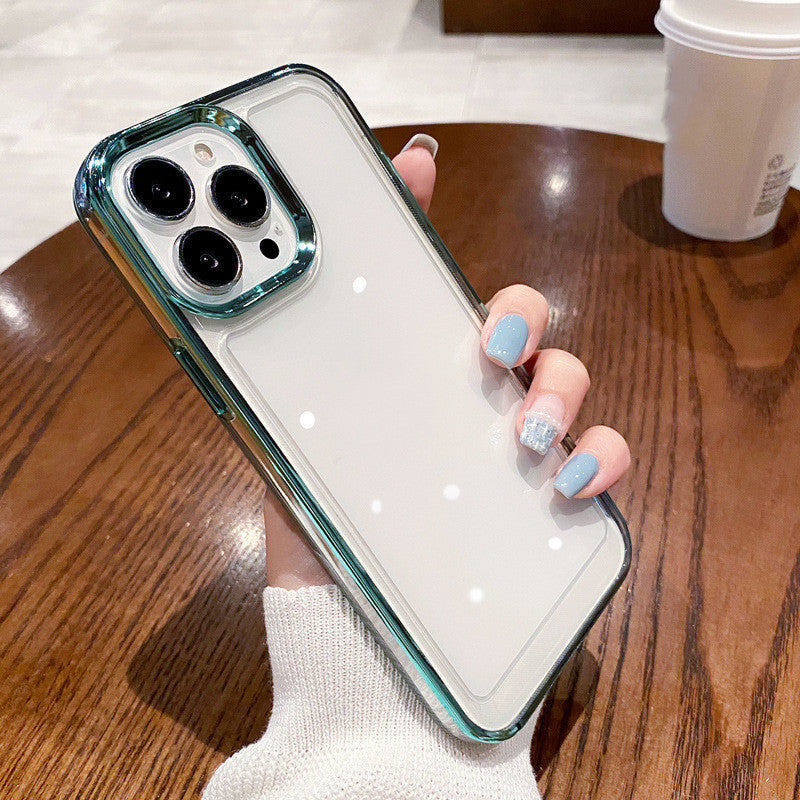 Electroplated Edge Space Phone Case – Simple & Stylish Protective Cover for iPhone & Android