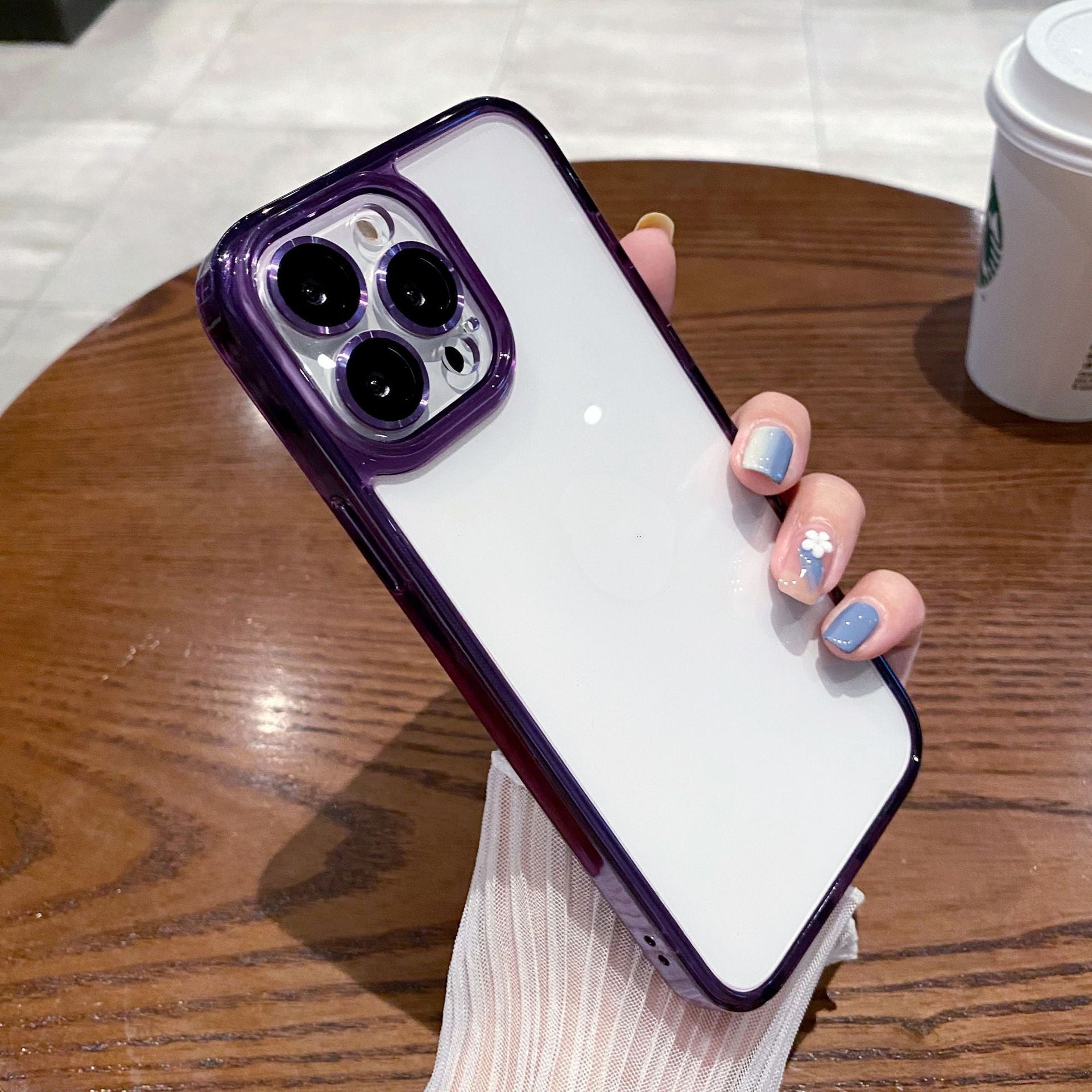 Solid Ice Crystal PC Phone Case – Soft Edge Hard Shell for iPhone & Android | Slim & Durable Protection