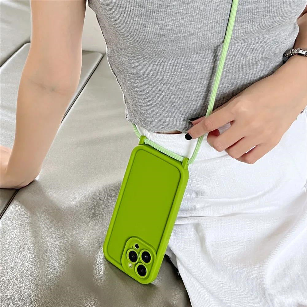 Silicone Soft Phone Case with Lanyard – Flexible & Durable Protection for iPhone & Android Devices