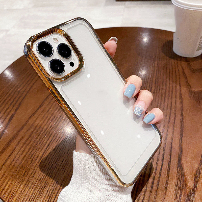 Electroplated Edge Space Phone Case – Simple & Stylish Protective Cover for iPhone & Android