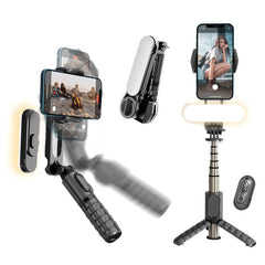 2-in-1 Handheld Gimbal & Bluetooth Selfie Stick Tripod – Stabilizer with Wireless Remote for iPhone & Android