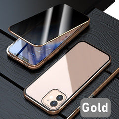 Double-Sided Glass Phone Case with Magnetic Metal Frame – Shockproof & Durable Protection for iPhone & Android