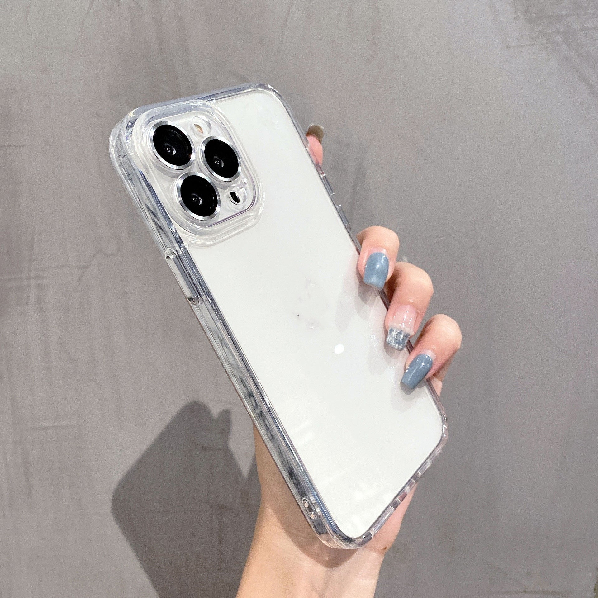 Solid Ice Crystal PC Phone Case – Soft Edge Hard Shell for iPhone & Android | Slim & Durable Protection