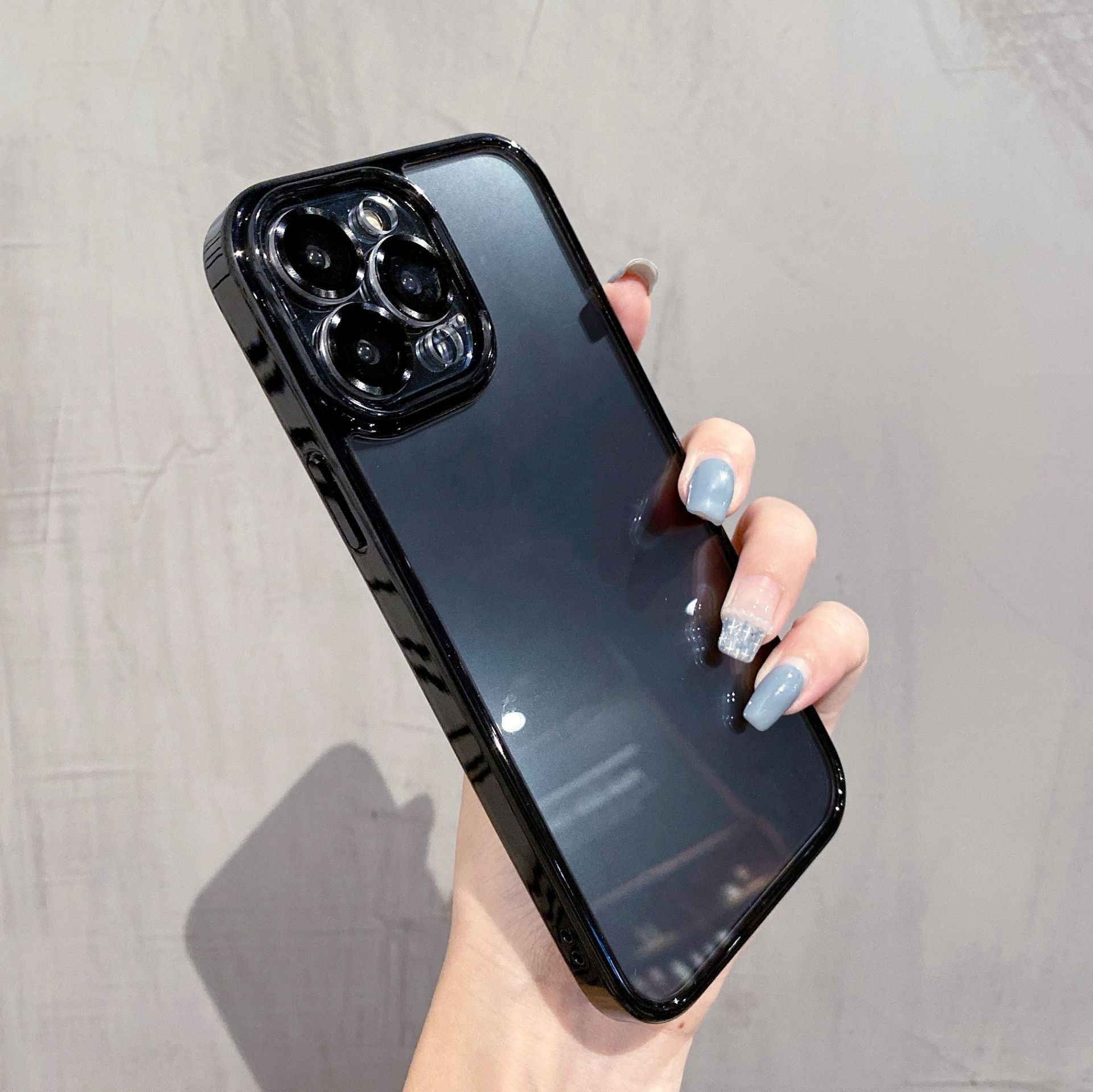 Solid Ice Crystal PC Phone Case – Soft Edge Hard Shell for iPhone & Android | Slim & Durable Protection